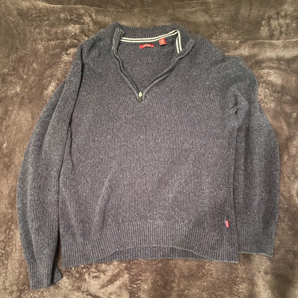 IZOD mens medium navy blue quarter zip sweater